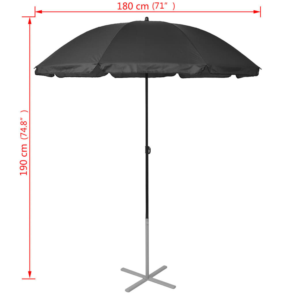 Sun Loungers with Umbrella Aluminium Black Price