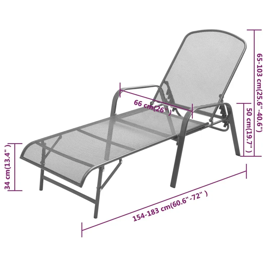 Sun Lounger Steel Anthracite Price