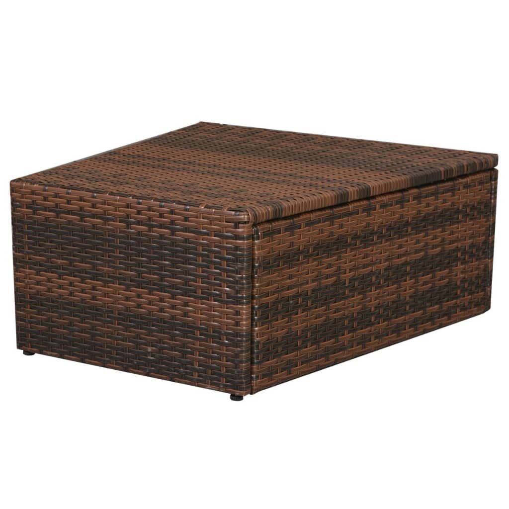 10 Piece Garden Lounge Set with Cushions Poly Rattan Brown Price