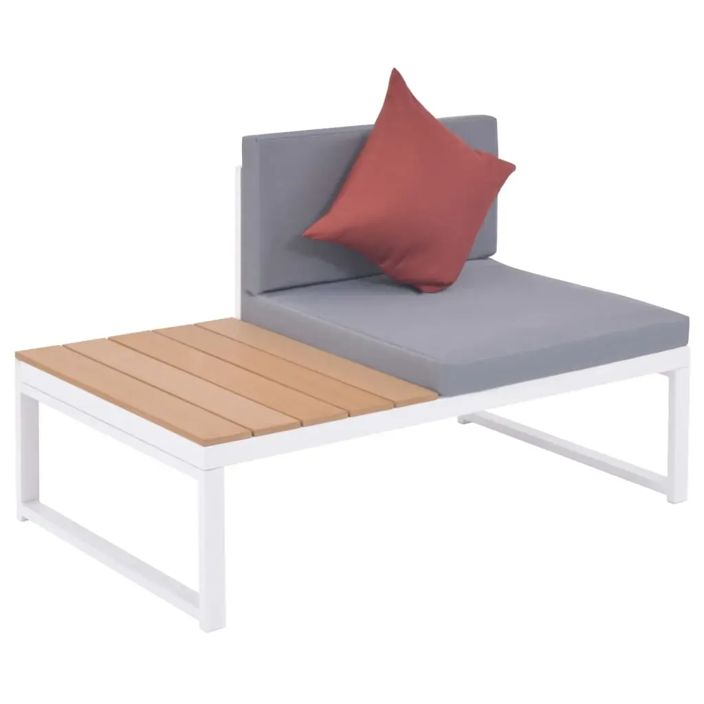4 Piece Garden Lounge Set with Cushions Aluminium and WPC Price