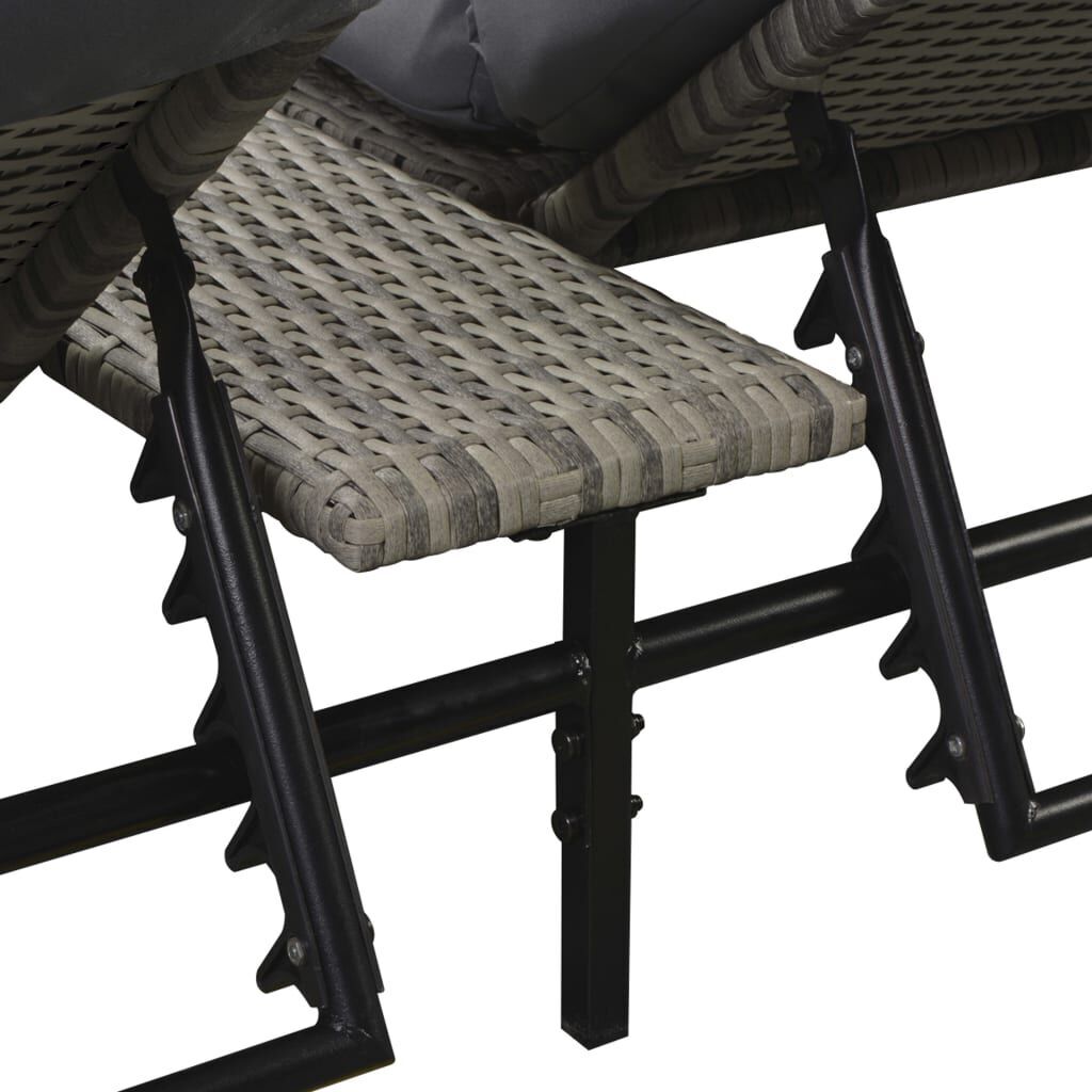 5 Piece Garden Lounge Set with Cushions Poly Rattan Grey Price