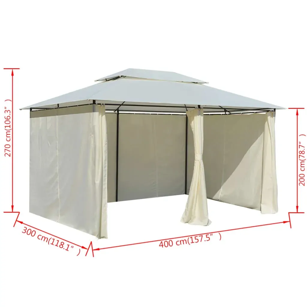 Garden Marquee with Curtains 4x3 m White Price