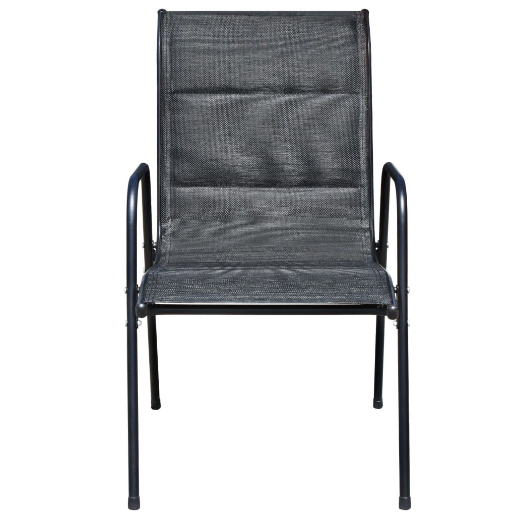 5 Piece Outdoor Dining Set Steel Black Price