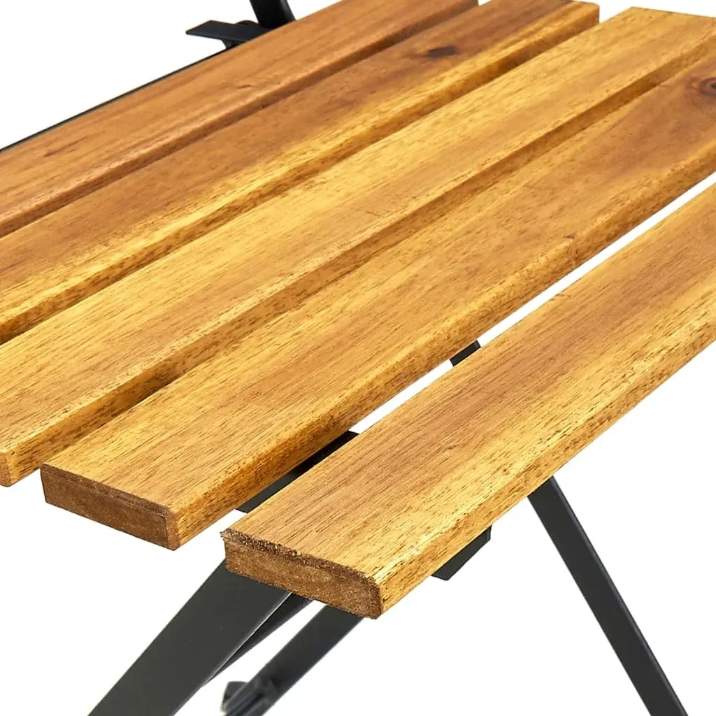 Folding Garden Chairs 2 pcs Steel and Solid Acacia Wood Price