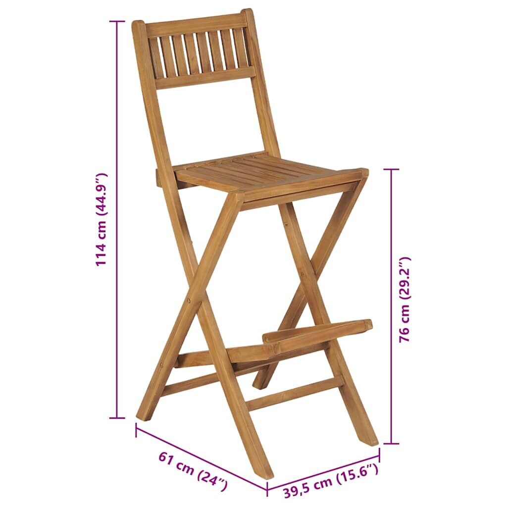 Folding Outdoor Bar Stools 2 pcs Solid Teak Wood Price