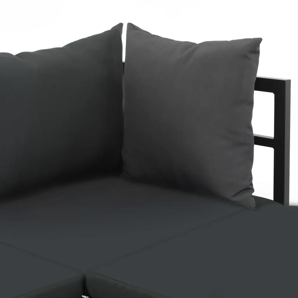 2 Piece Garden Corner Sofa Set with Cushions Aluminium WPC Price