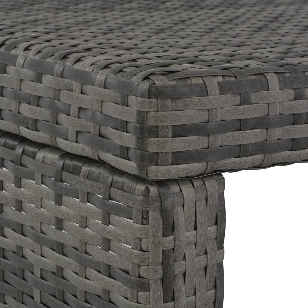 3 Piece Outdoor Dining Set with Cushions Poly Rattan Grey Price