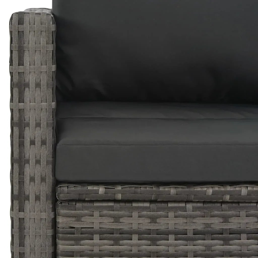 3 Piece Outdoor Dining Set with Cushions Poly Rattan Grey Price