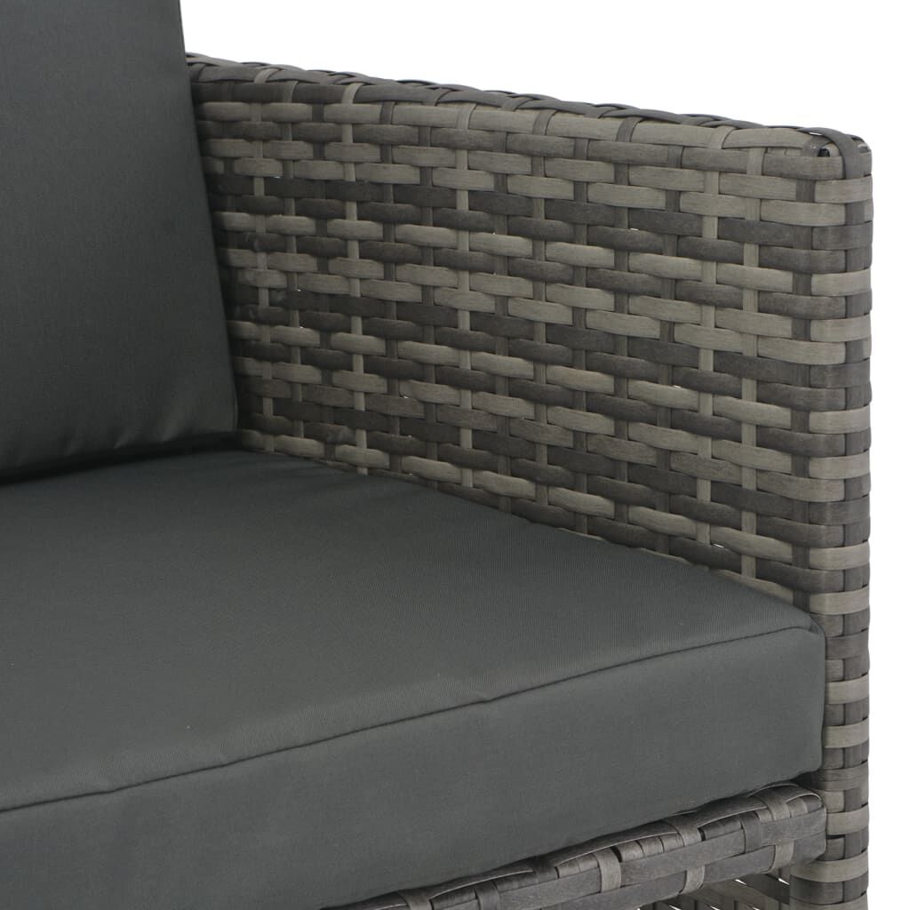 7 Piece Outdoor Dining Set with Cushions Poly Rattan Grey Price