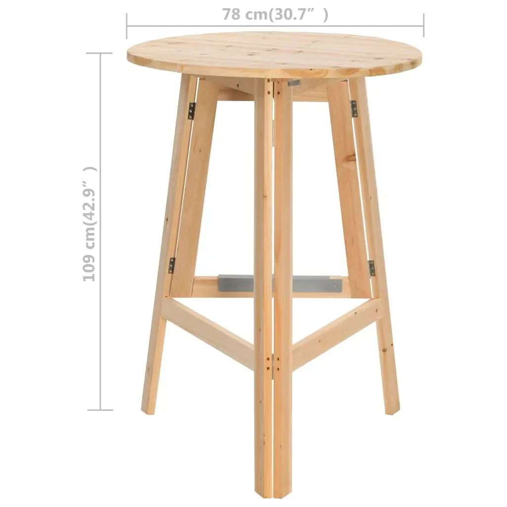 Foldable Bar Table 78 cm Fir Wood Price