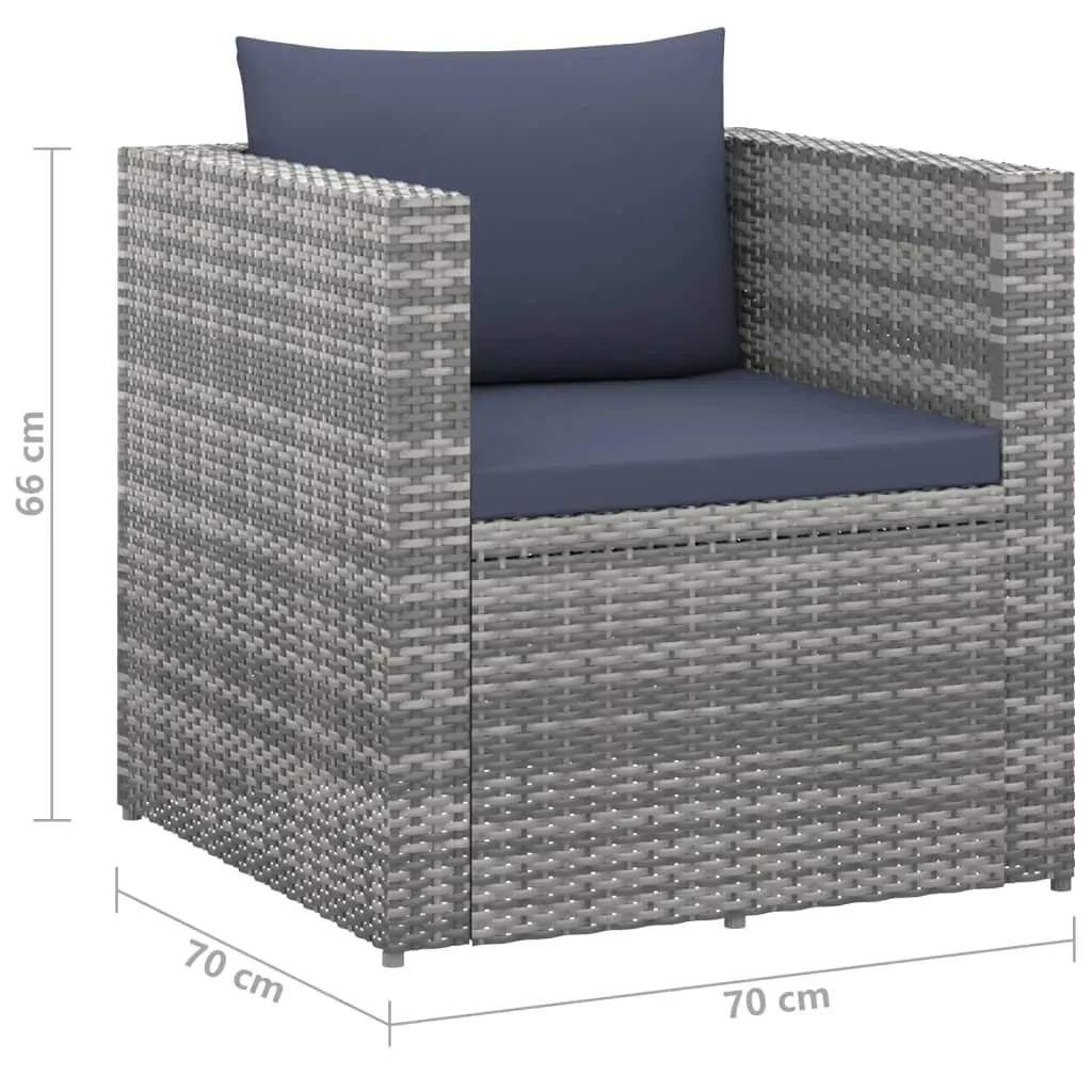 4 Piece Garden Lounge Set Poly Rattan Grey and Anthracite Price