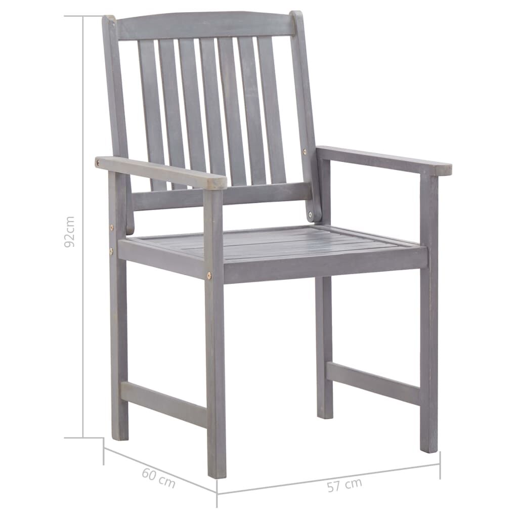 7 Piece Outdoor Dining Set Grey Wash Solid Acacia Wood Price