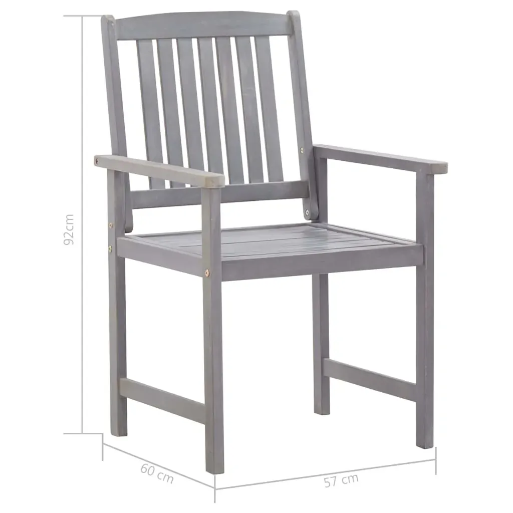 7 Piece Outdoor Dining Set Grey Wash Solid Acacia Wood Price