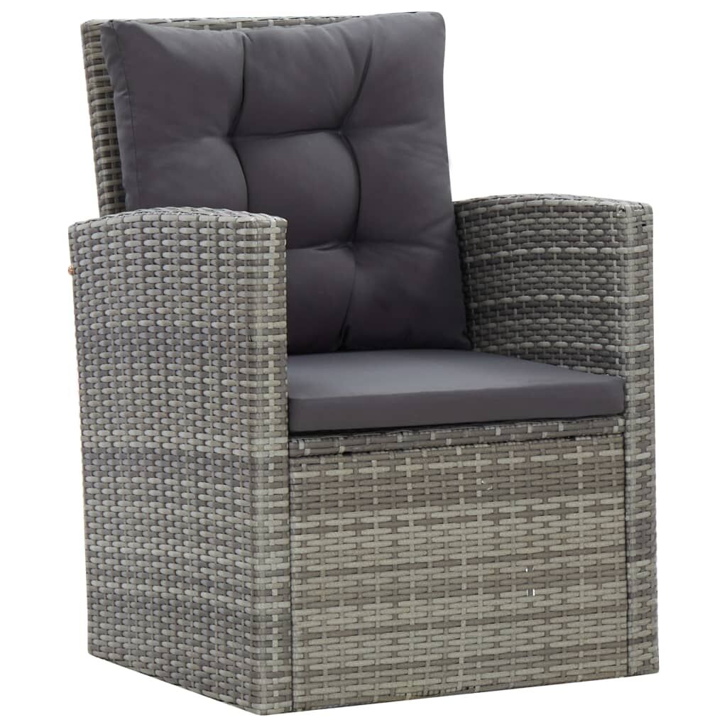 5 Piece Outdoor Dining Set with Cushions Poly Rattan Grey Price