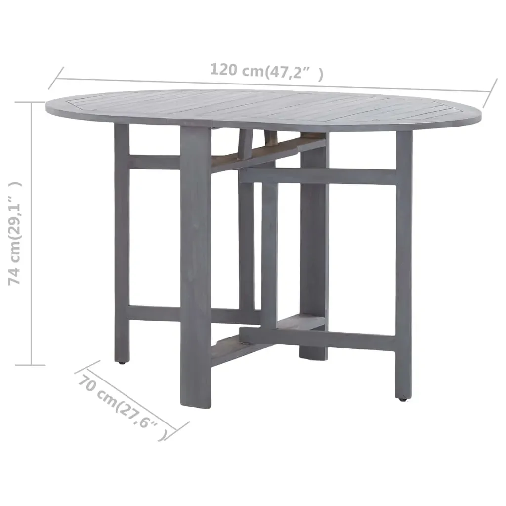 Garden Table Grey 120x70x74 cm Solid Acacia Wood Price