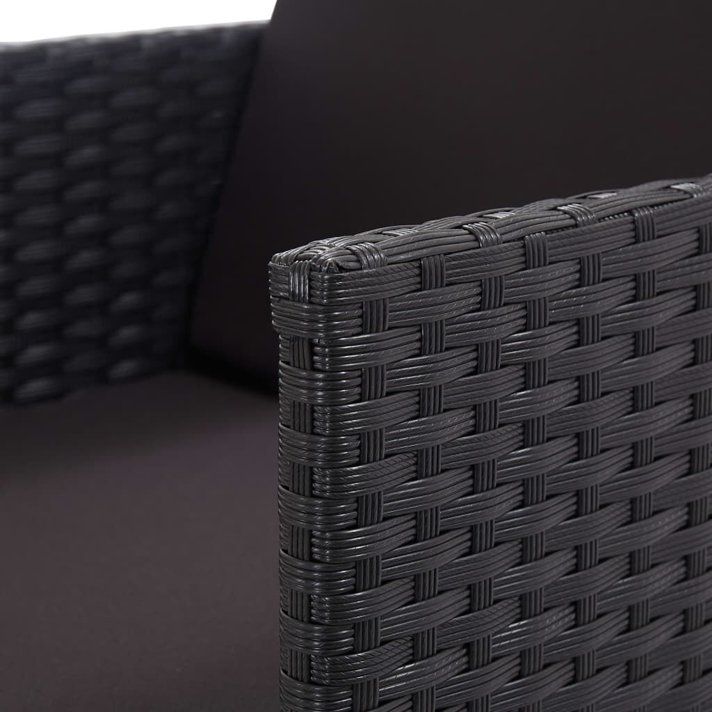 13 Piece Outdoor Dining Set with Cushions Poly Rattan Black Price