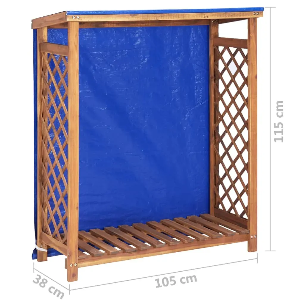Firewood Storage Shed 105x38x115 cm Solid Acacia Wood Price