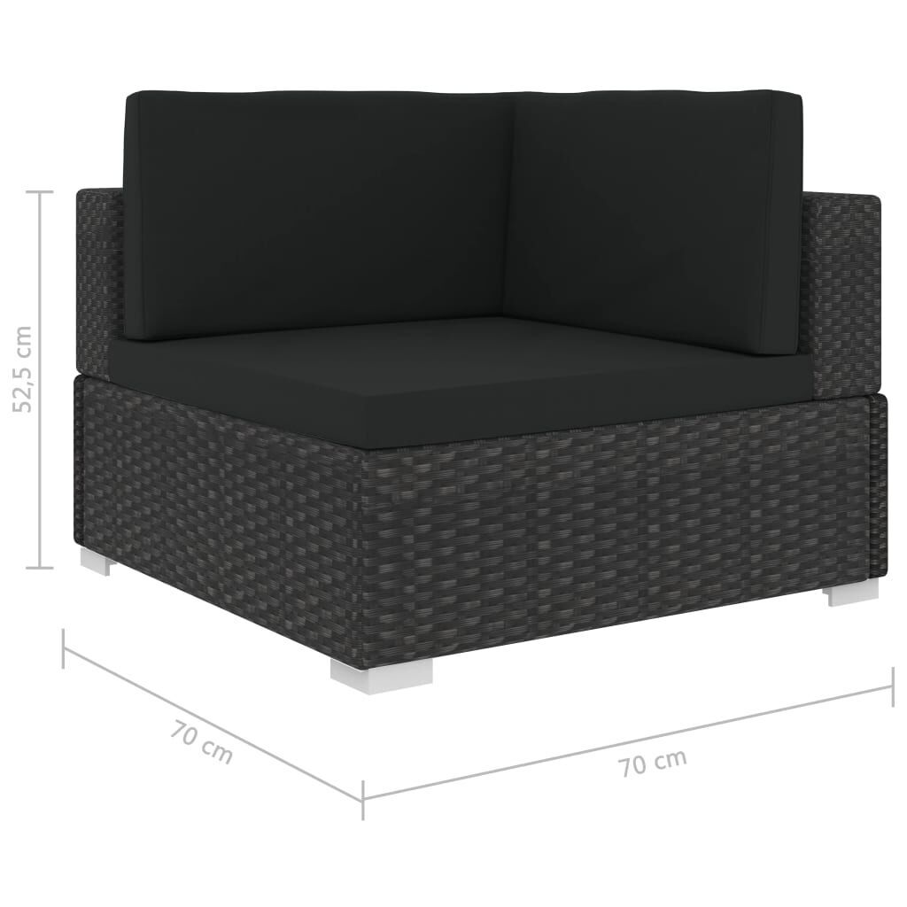 8 Piece Garden Lounge Set with Cushions Poly Rattan Black Price