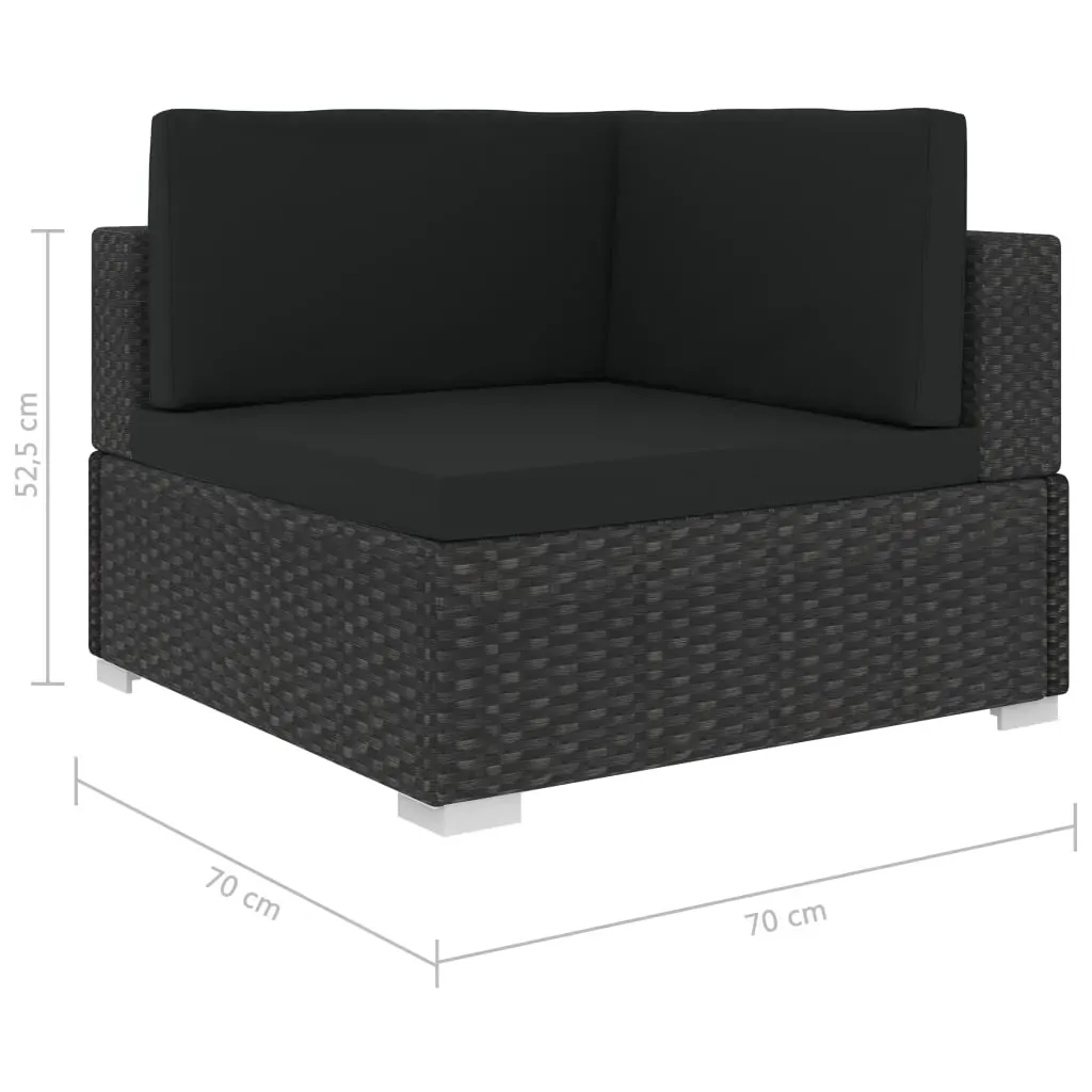 6 Piece Garden Lounge Set with Cushions Poly Rattan Black Price
