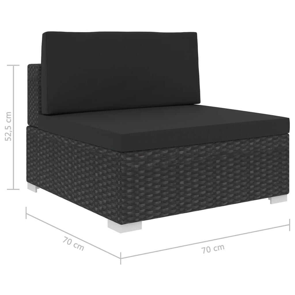 5 Piece Garden Lounge Set with Cushions Poly Rattan Black Price