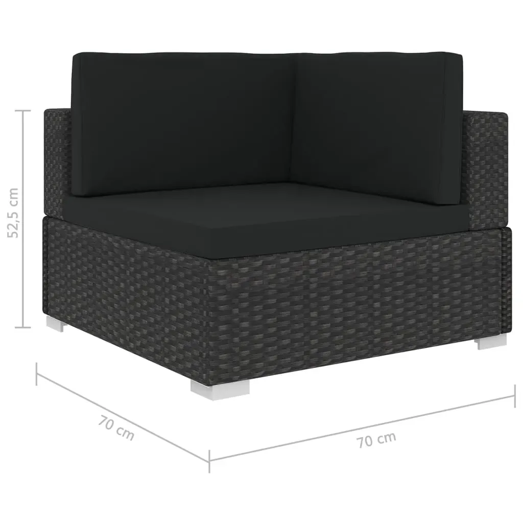 5 Piece Garden Lounge Set with Cushions Poly Rattan Black Price
