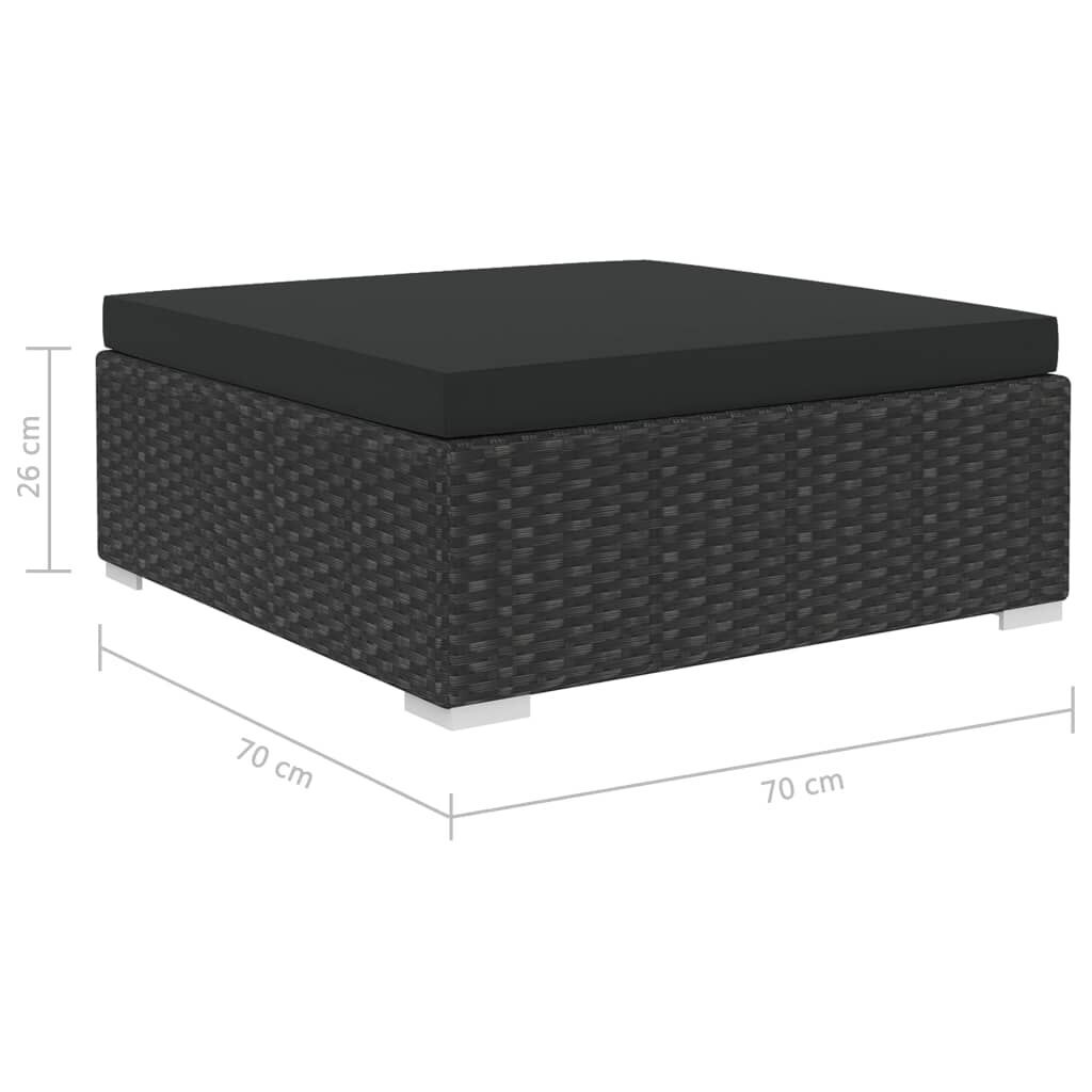 10 Piece Garden Lounge Set with Cushions Poly Rattan Black Price