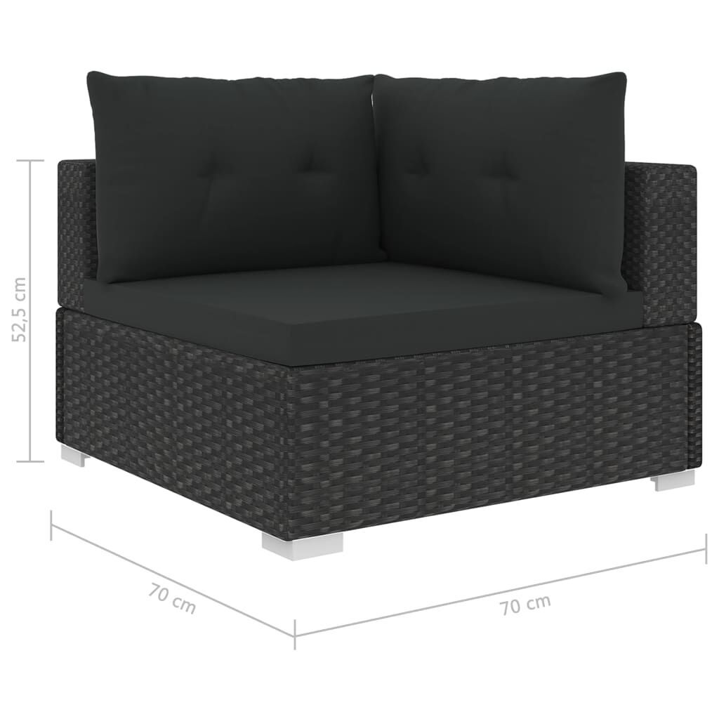 10 Piece Garden Lounge Set with Cushions Poly Rattan Black Price