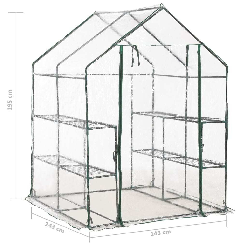 Greenhouse with 8 Shelves 143x143x195 cm Price