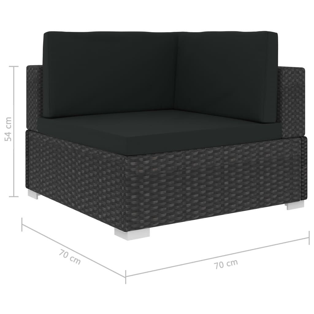 7 Piece Garden Lounge Set Black with Cushions Poly Rattan Price