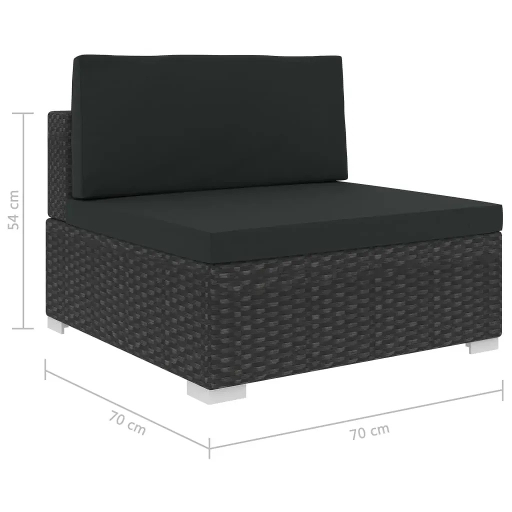6 Piece Garden Lounge Set Black with Cushions Poly Rattan Price