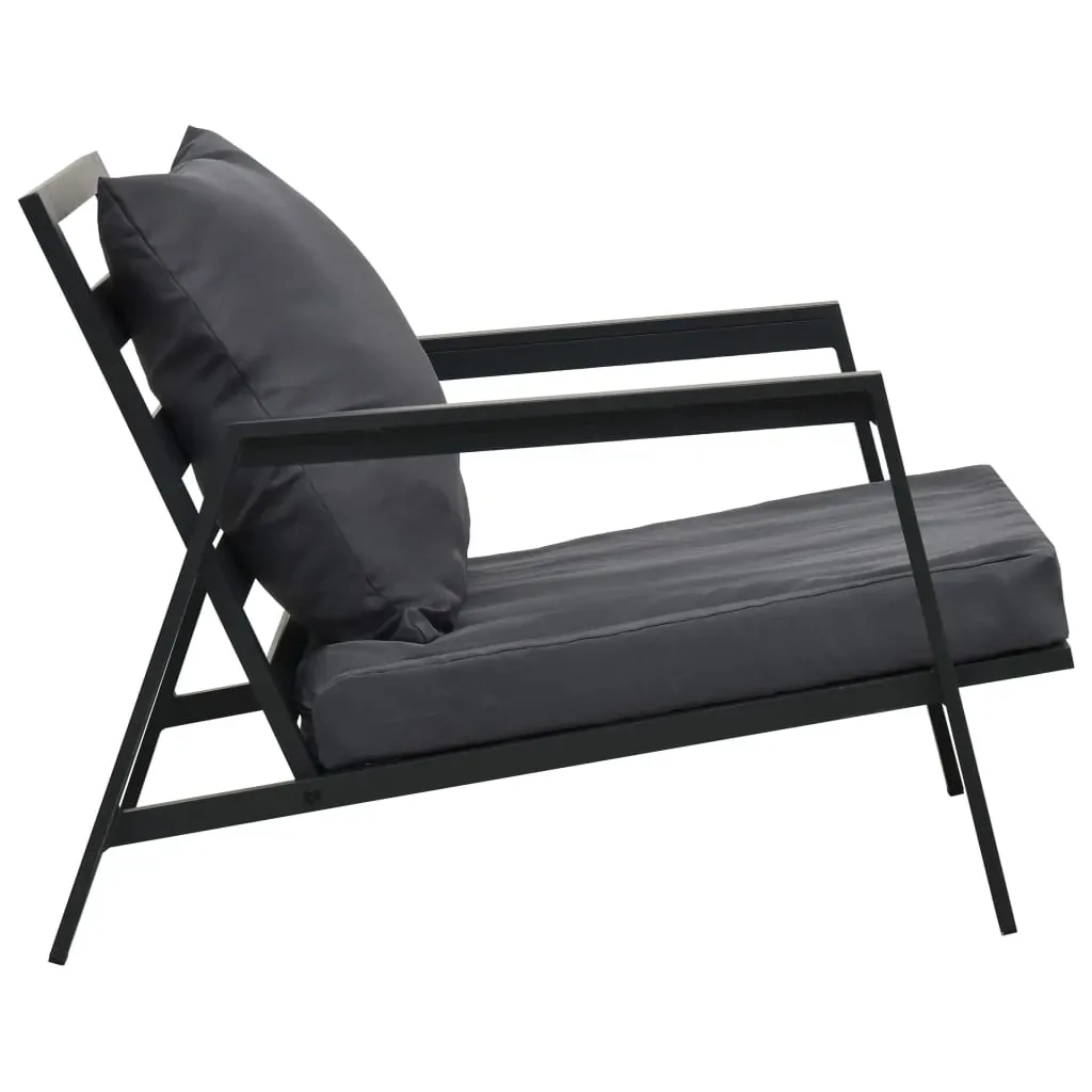 4 Piece Garden Lounge Set with Cushions Aluminium Dark Grey Price