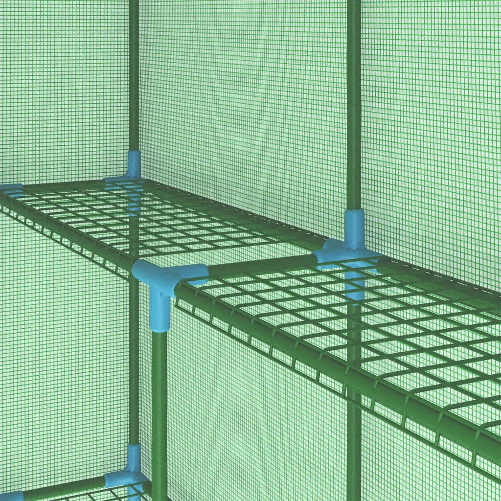 Greenhouse with Shelves Steel 143x143x195 cm Price