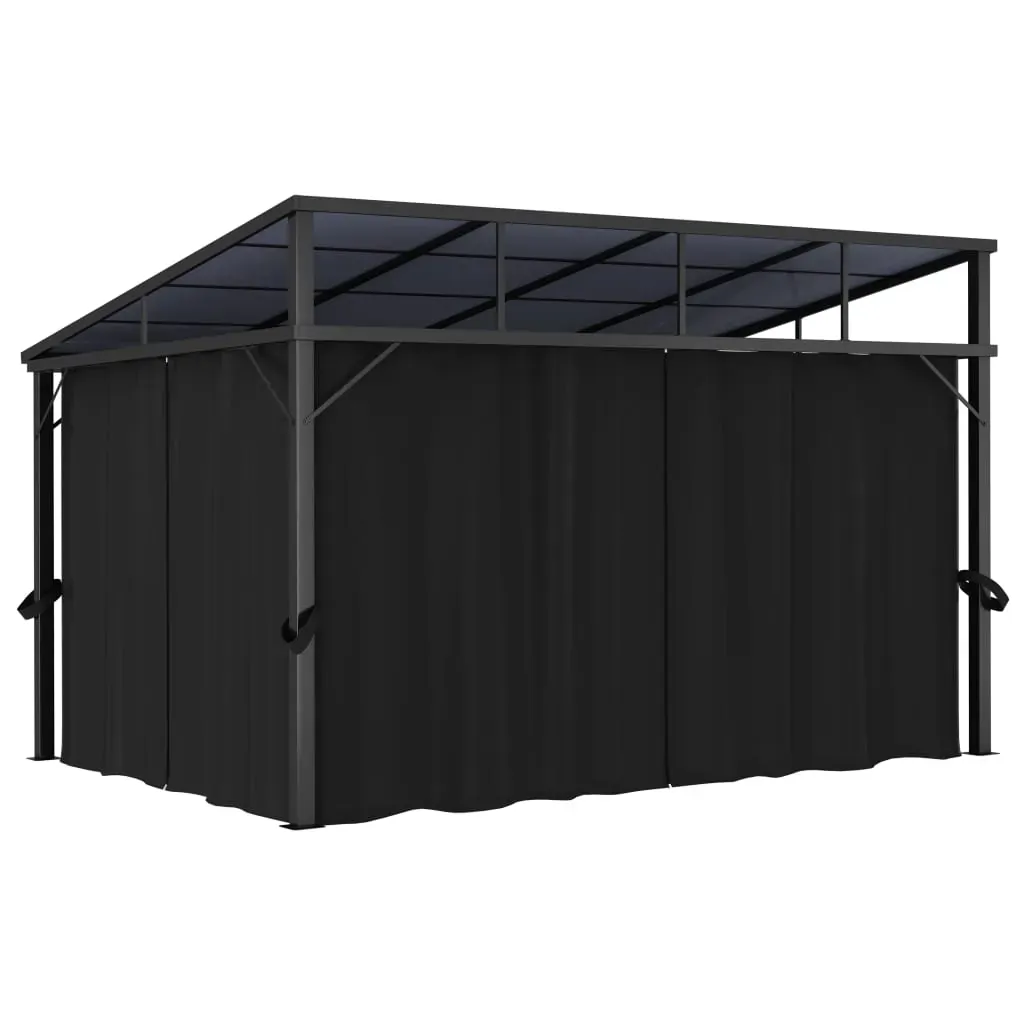 Gazebo with Curtain 405x294x244 cm Anthracite Price
