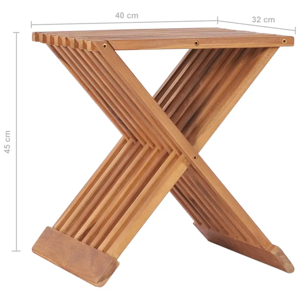 Folding Stool 40x32x45 cm Solid Teak Wood Price