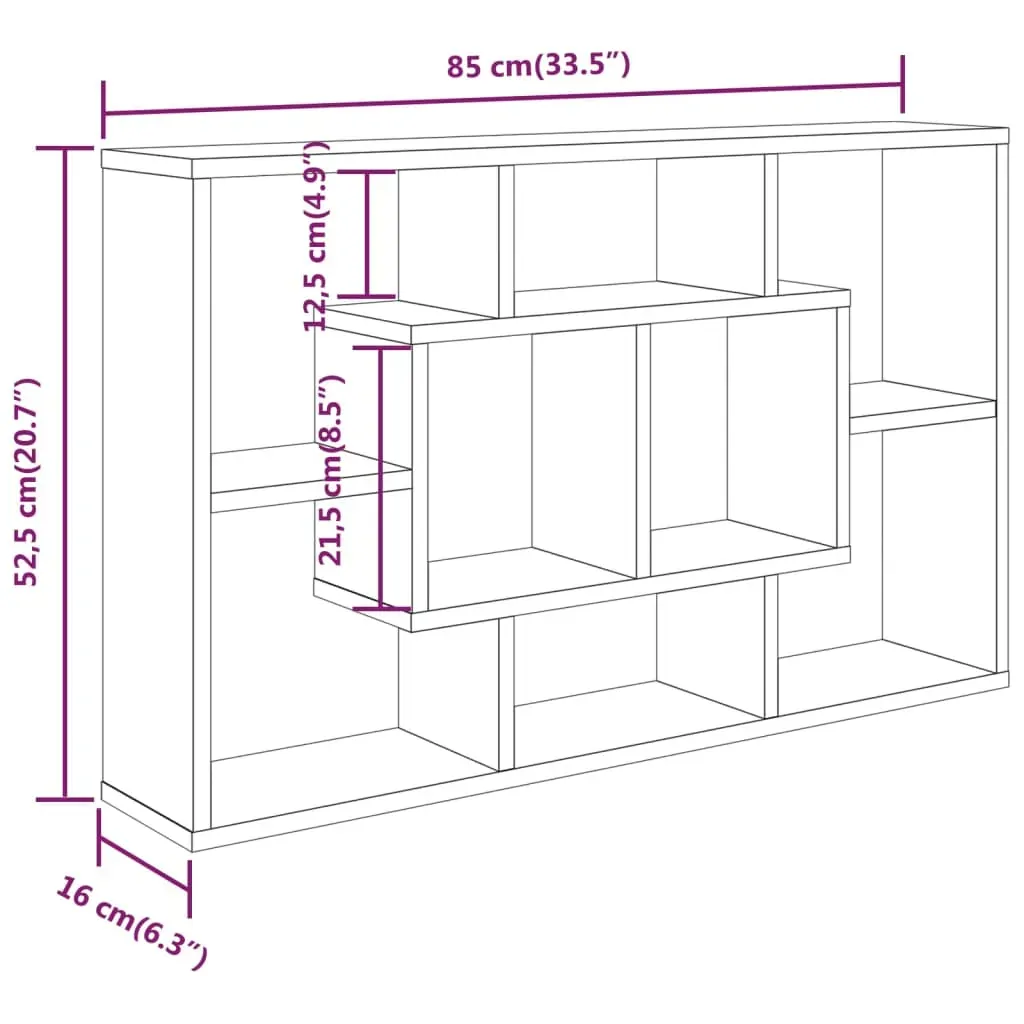 Wall Shelf Black 85x16x52.5 cm Engineered Wood Price