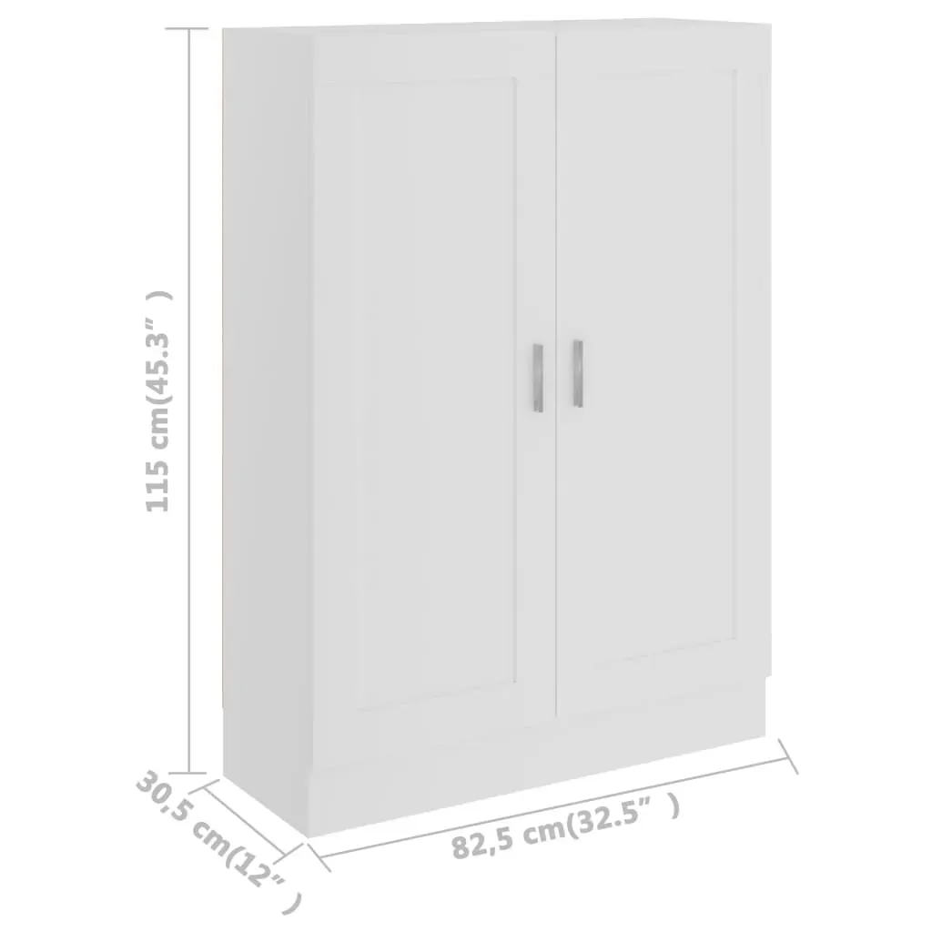 Book Cabinet White 82.5x30.5x115 cm Engineered Wood Price