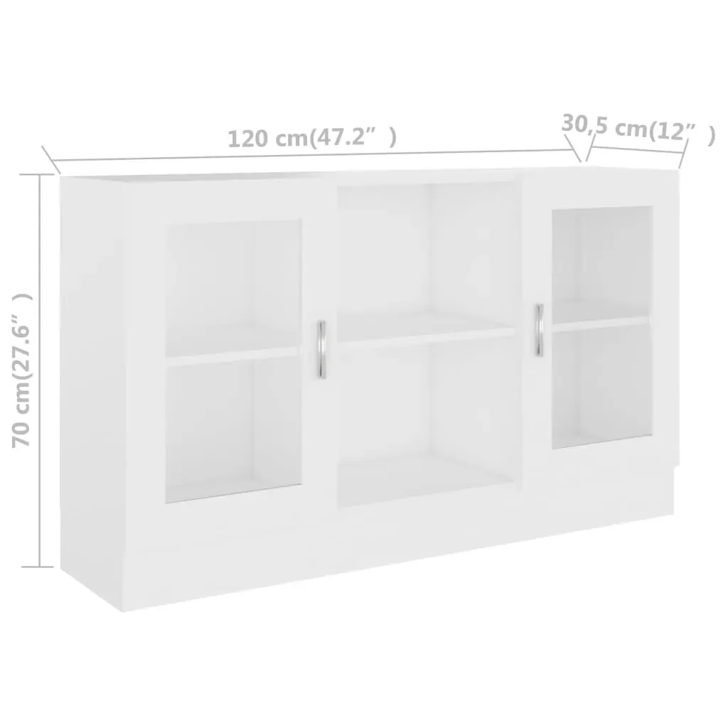 Vitrine Cabinet White 120x30.5x70 cm Engineered Wood Price