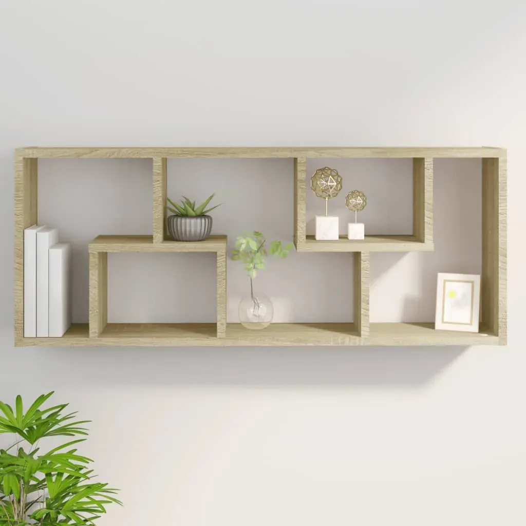 Wall Shelf Sonoma Oak 36x16x90 cm Engineered Wood Price