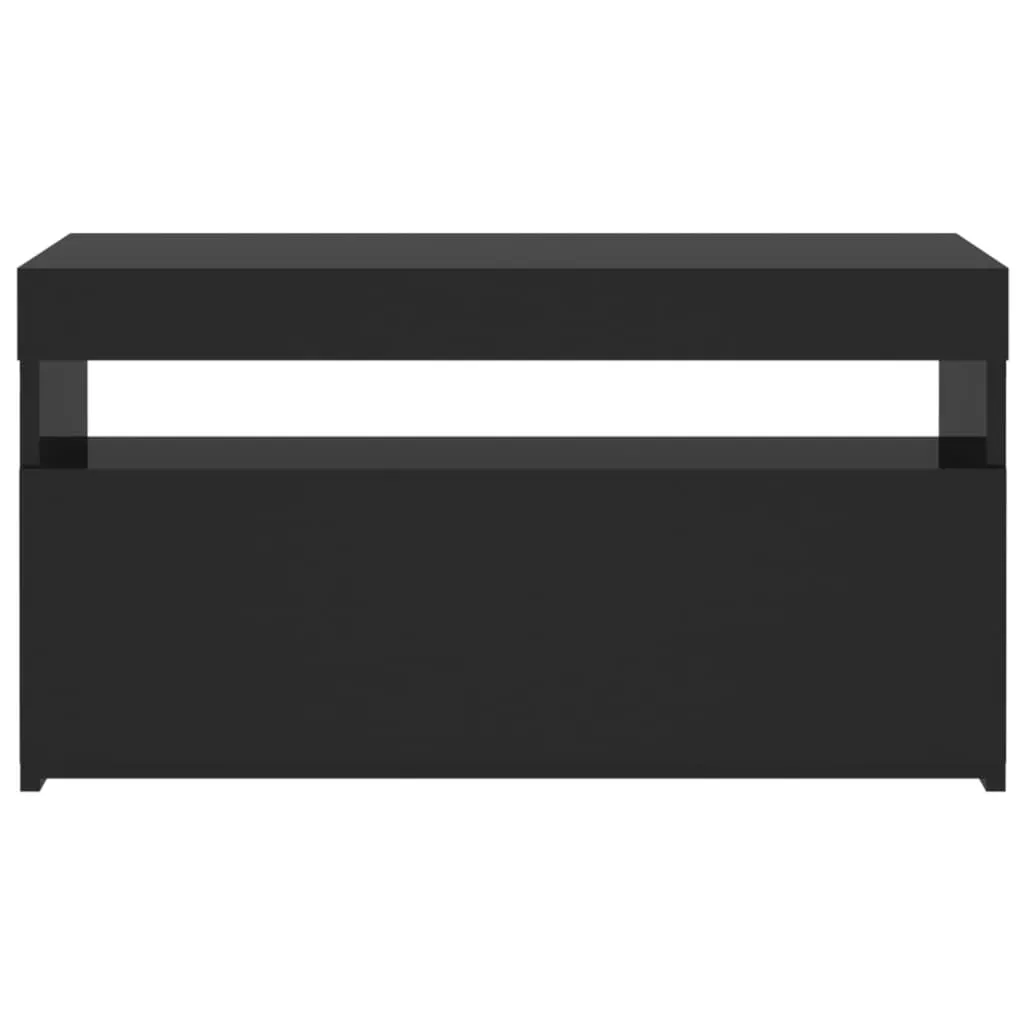 TV Cabinet with LED Lights Black 75x35x40 cm Price