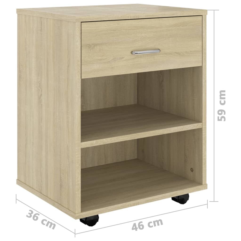 Rolling Cabinet Sonoma Oak 46x36x59 cm Engineered Wood Price