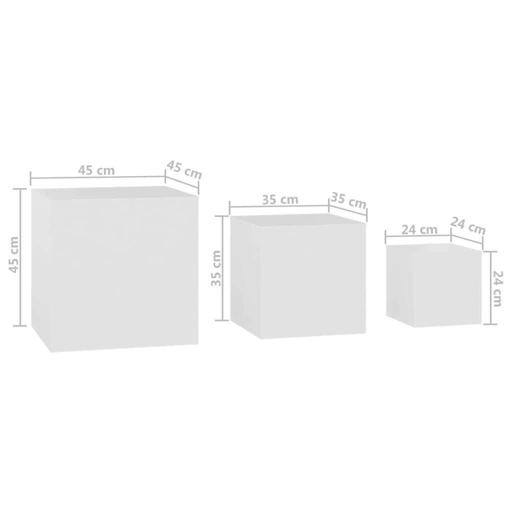 Side Tables 3 pcs White Engineered Wood Price