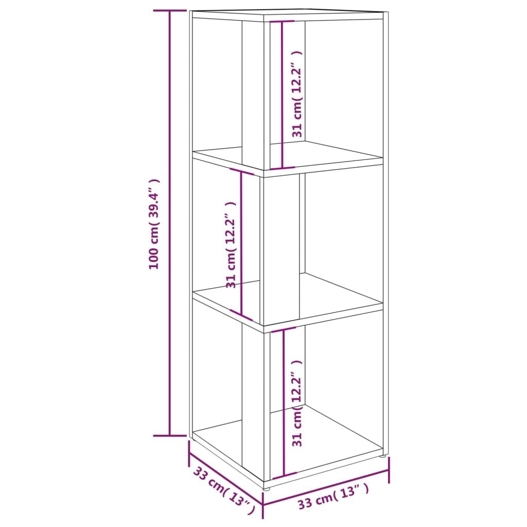 Corner Cabinet Sonoma Oak 33x33x100 cm Engineered Wood Price