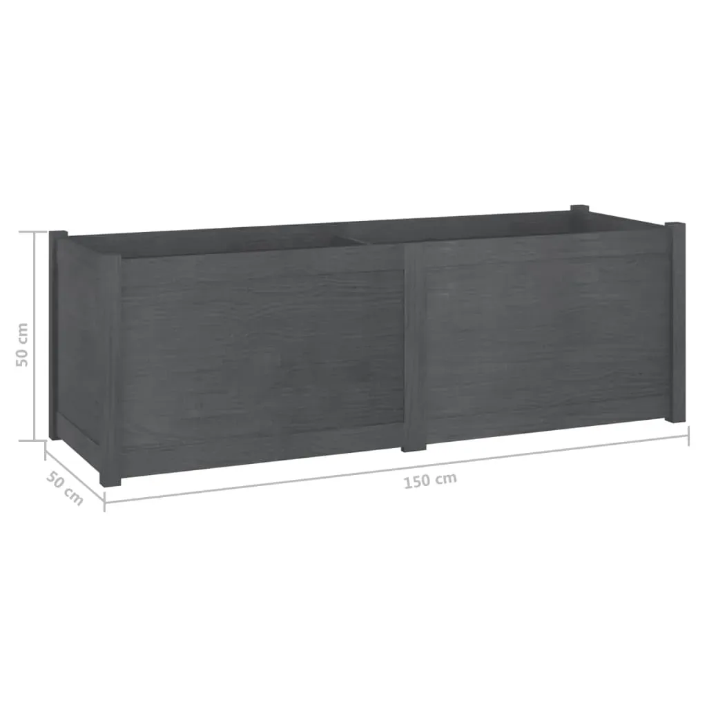 Garden Planter Grey 150x50x50 cm Solid Pinewood Price