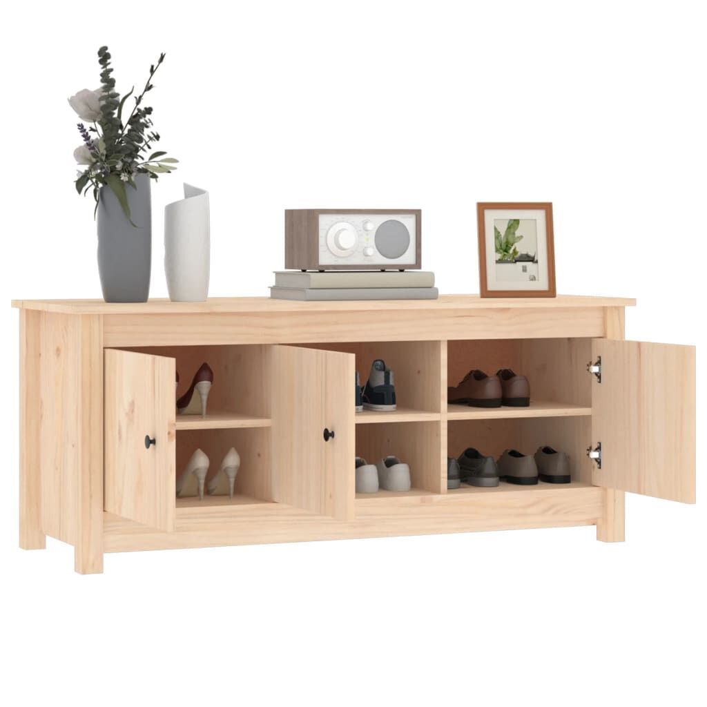Shoe Cabinet 110x38x45.5 cm Solid Wood Pine Price