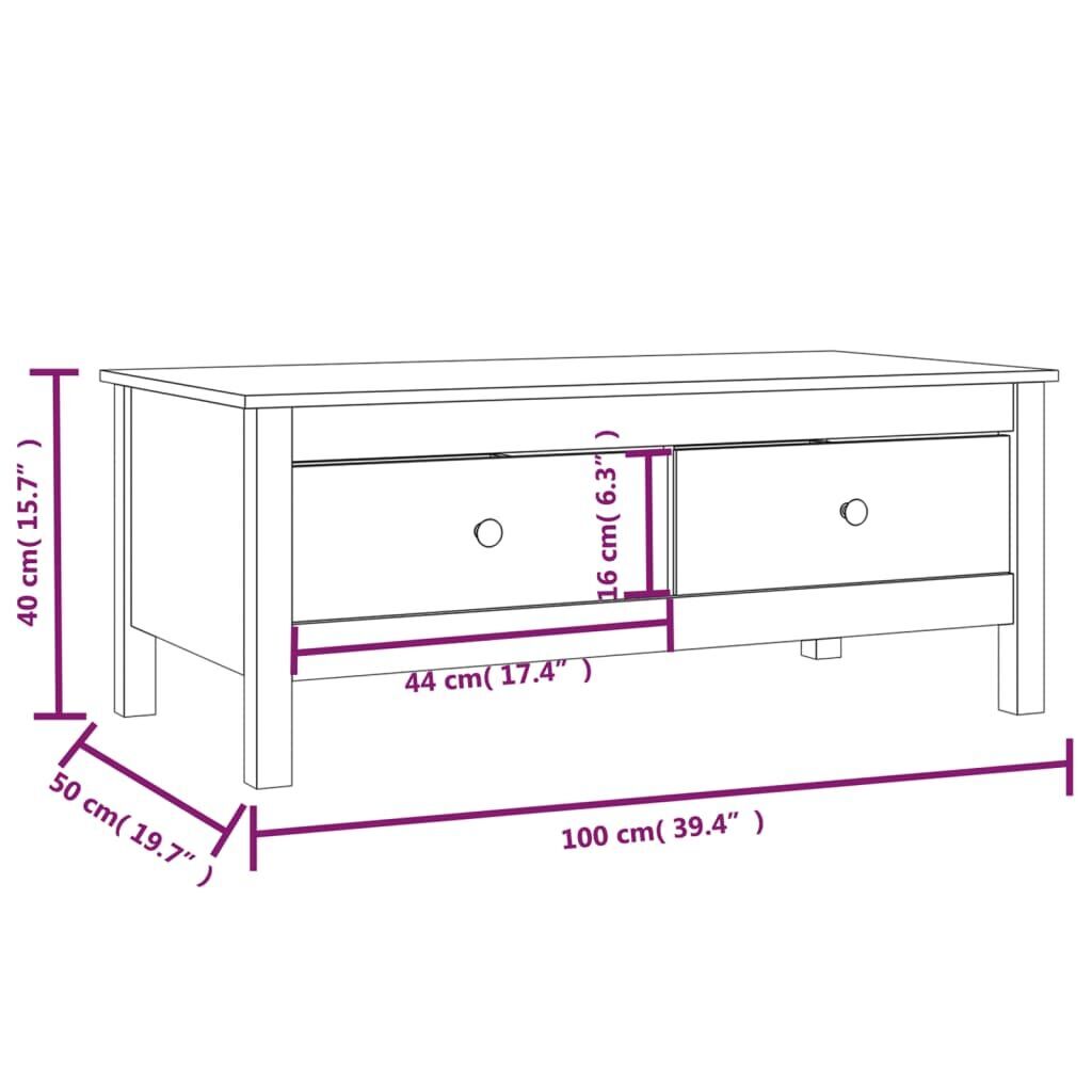 Coffee Table 100x50x40 cm Solid Wood Pine Price
