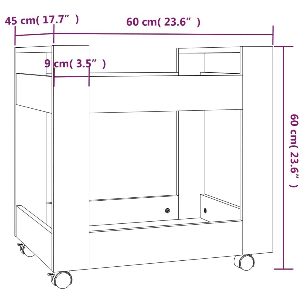 Desk Trolley White 60x45x60 cm Engineered Wood Price