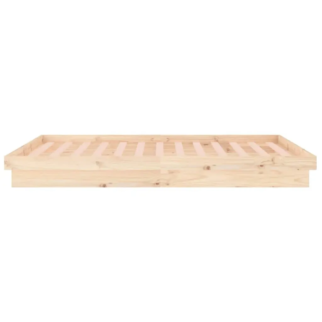 LED Bed Frame without Mattress 135x190 cm Solid Wood Price