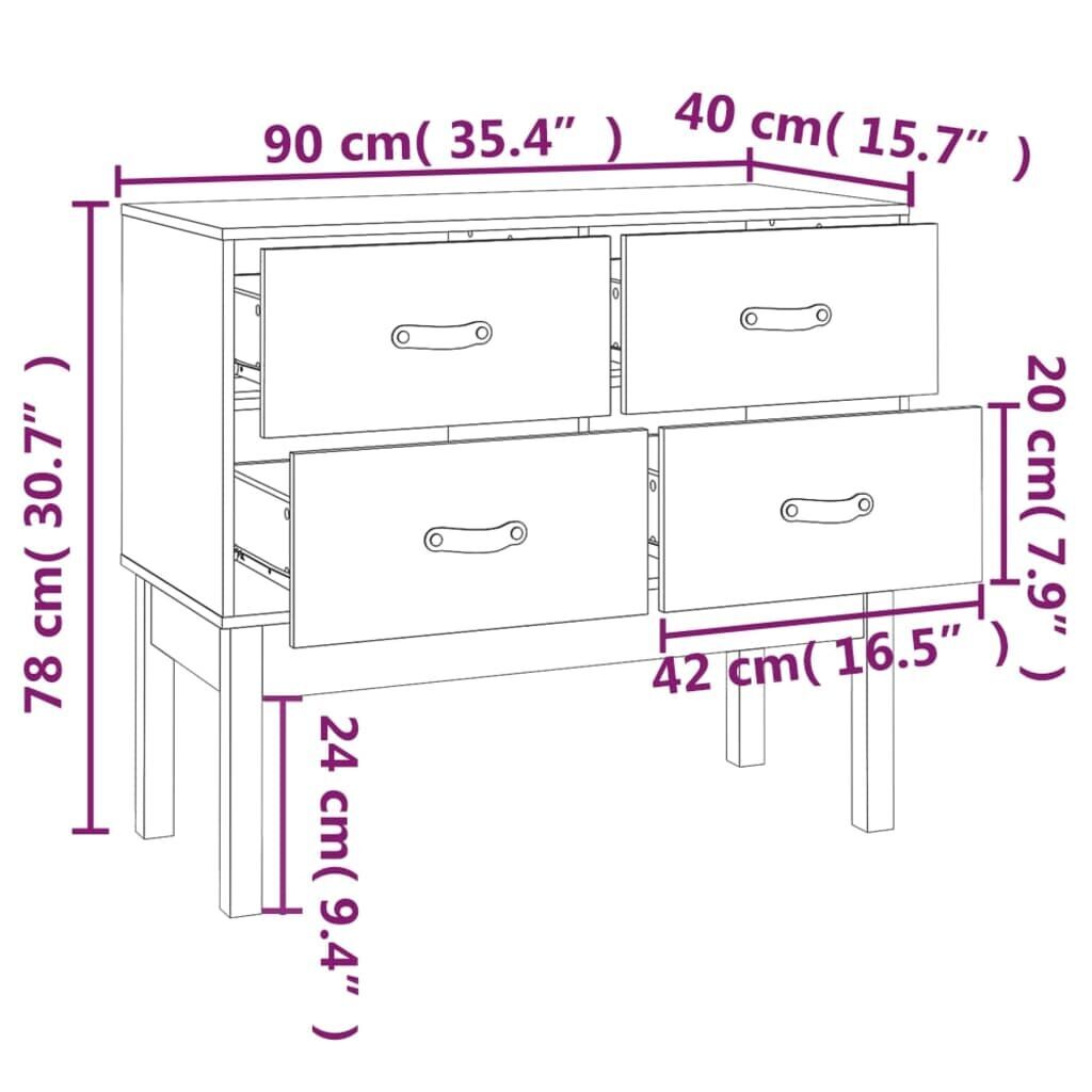 Console Cabinet 90x40x78 cm Solid Wood Pine Price