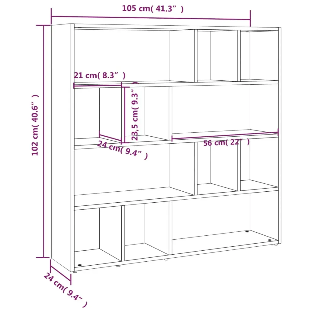Book Cabinet/Room Divider White 105x24x102 cm Price