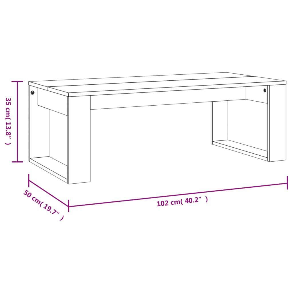 Coffee Table White 102x50x35 cm Engineered Wood Price